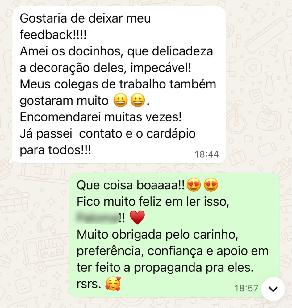 Feedback de cliente da Bacabu